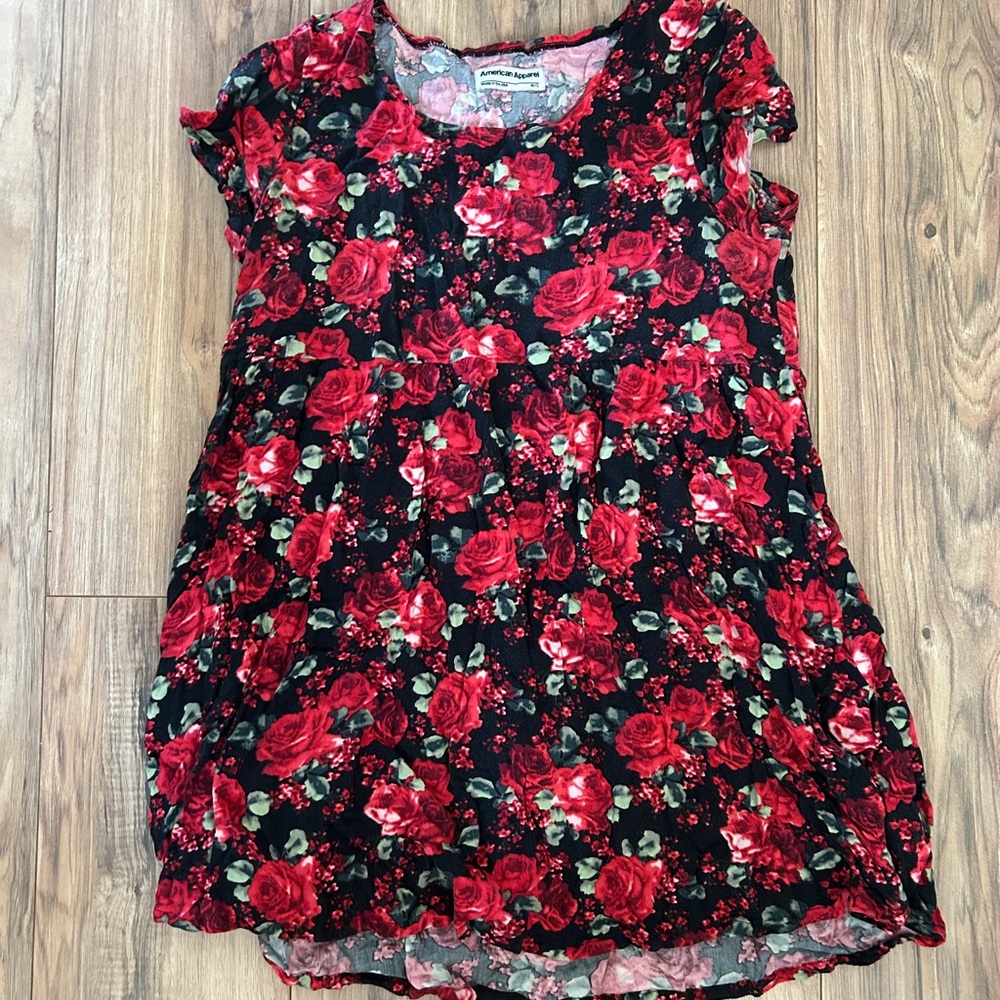 American Apparel rose/floral babydoll dress